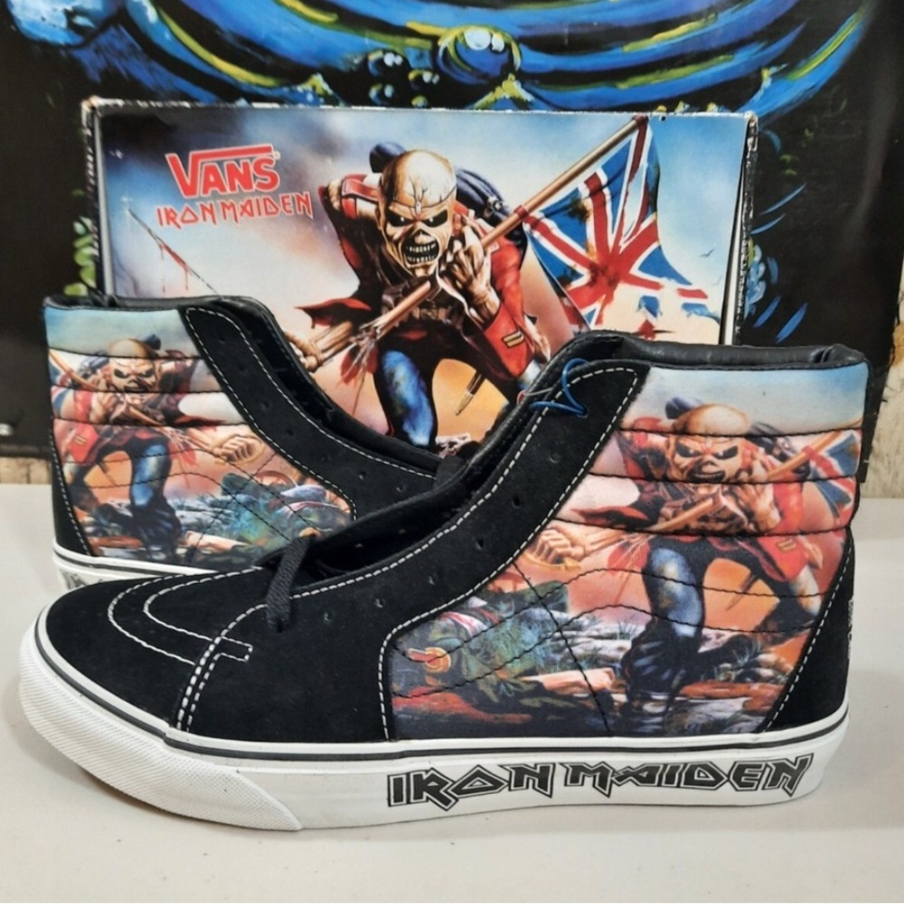 RARE Vans Iron Maiden Trooper X SK8 High-Top Sneakers